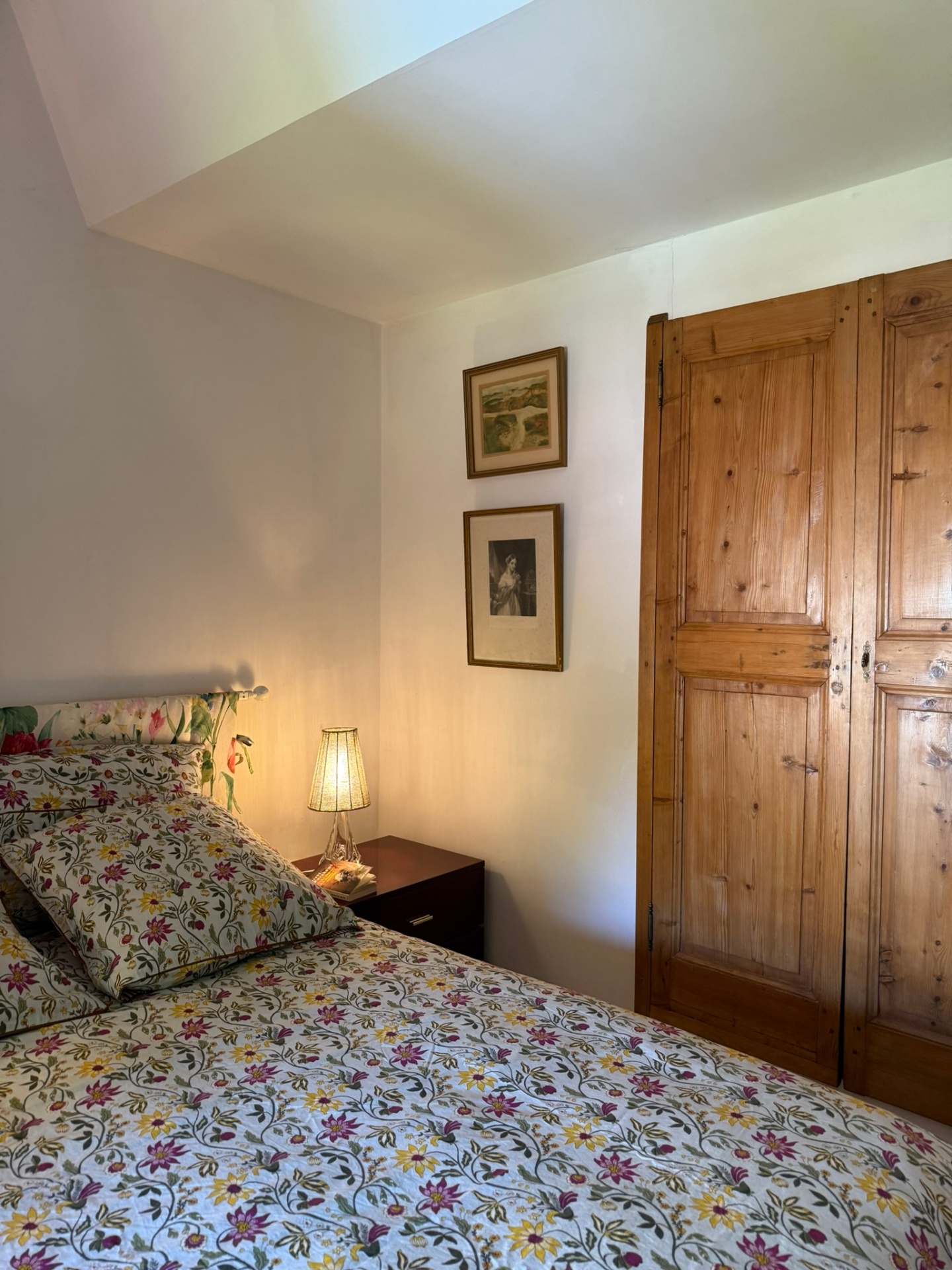 Le château de Neuville-les-Dames vu depuis l'œil-de-bœuf de la chambre du château