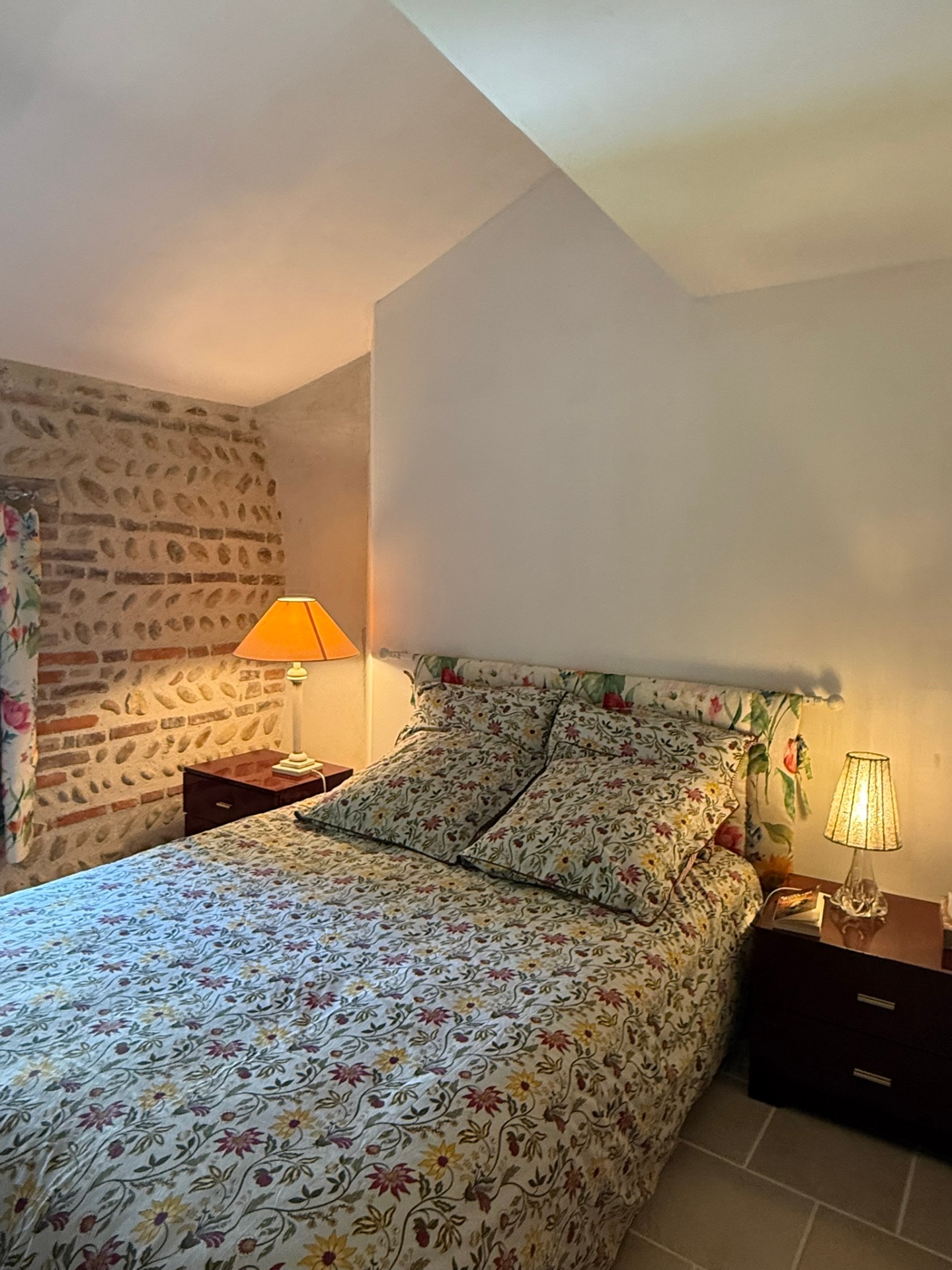 Le château de Neuville-les-Dames vu depuis l'œil-de-bœuf de la chambre du château